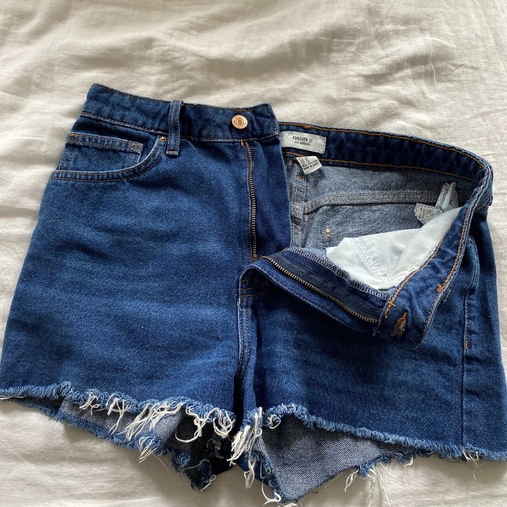 High-Rise Forever 21 Denim Shorts